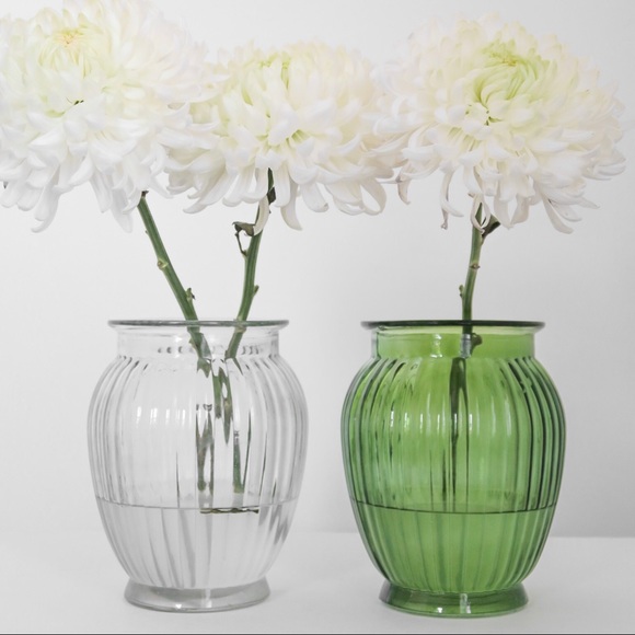Set of 2 Clear and Tinted Ripple Vases - Picture 3 of 10